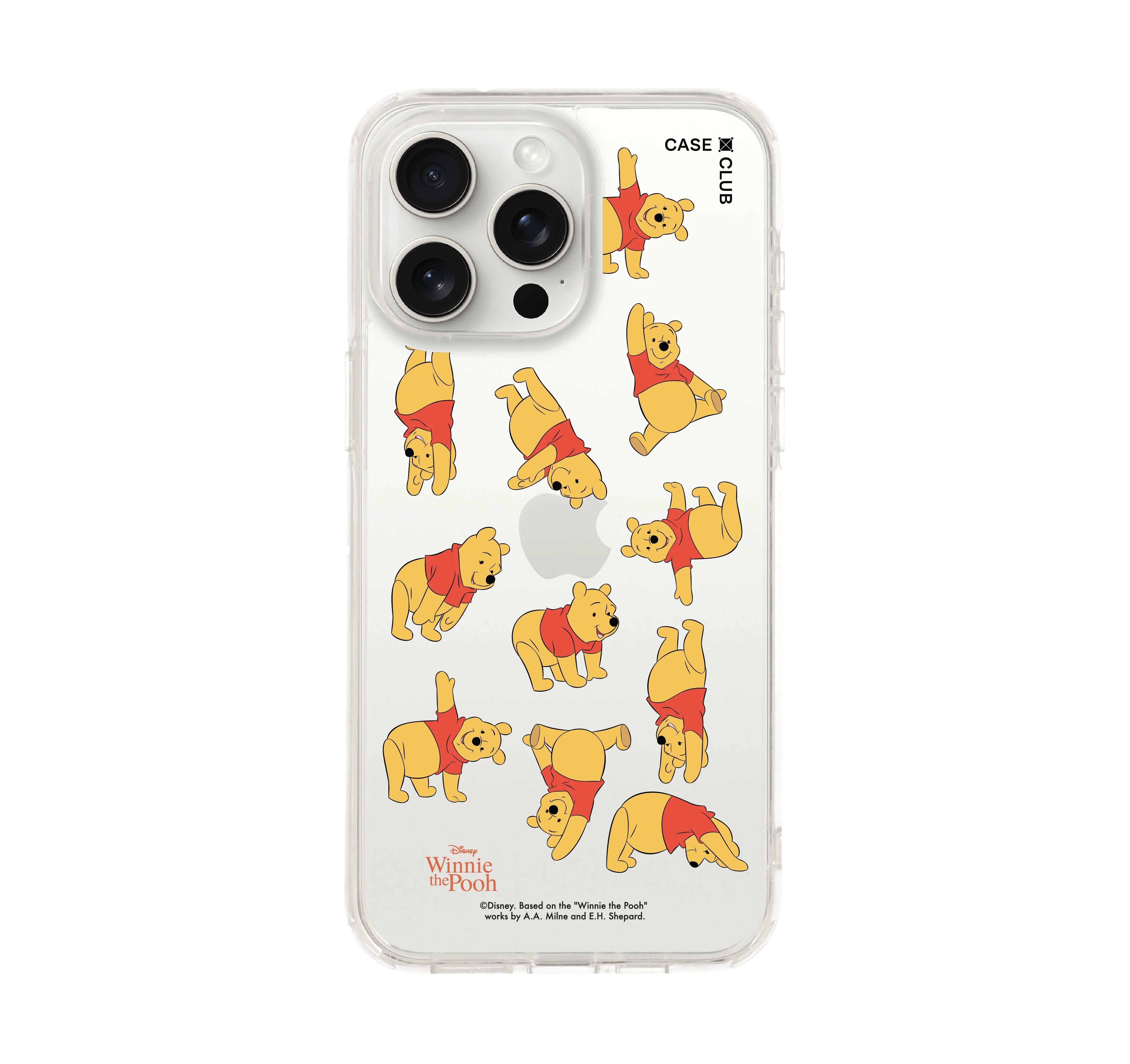 iphone 15 pro max clear case winnie the pooh pattern